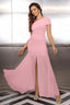"Zyora" One-Shoulder Pleated Maxi Dress