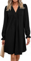 Veloria | A-Line Ruffle Sleeve V-Neck Mini Dress