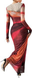 “Aura” Tie-Dye Mesh Maxi Dress