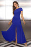 "Zyora" One-Shoulder Pleated Maxi Dress