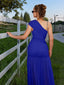 "Zyora" One-Shoulder Pleated Maxi Dress