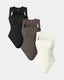 The "Stef" Ribbed Bodysuit Trio