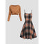The "Hadley" 2-Piece Plaid Dress & Sweater Set