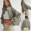 Teddy Grid Zip Jacket