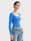 "Gigi" Square-Neck Sculpt Tee