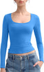 "Gigi" Square-Neck Sculpt Tee