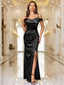 "Anastasia" Satin Off-Shoulder Gown