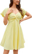 Liora | Knot Front Chiffon Mini Dress