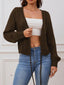"Sarah" Button-Front Cable Cardigan