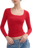 "Gigi" Square-Neck Sculpt Tee