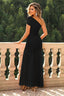 "Zyora" One-Shoulder Pleated Maxi Dress