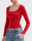 "Gigi" Square-Neck Sculpt Tee