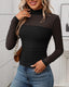 "Juno" Sheer Mesh Mock Neck Top