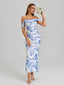 Veyora | Off The Shoulder Corset Maxi Dress