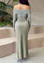 "Reva" Asymmetric Cutout Maxi Dress