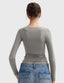 "Gigi" Square-Neck Sculpt Tee