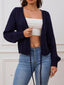 "Sarah" Button-Front Cable Cardigan