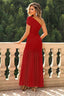 "Zyora" One-Shoulder Pleated Maxi Dress