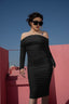 Velisse | Off-Shoulder Long Sleeve Ruched Party Mini Dress
