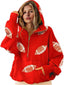 “Game Day” Football Print Zip-Up Hoodie