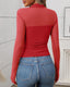 "Juno" Sheer Mesh Mock Neck Top