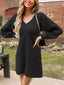 Novessi | Honeycomb Knit V-Neck Sweater Dress