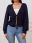 "Sarah" Button-Front Cable Cardigan