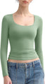 "Gigi" Square-Neck Sculpt Tee