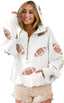 “Game Day” Football Print Zip-Up Hoodie