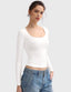 "Gigi" Square-Neck Sculpt Tee