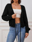 "Sarah" Button-Front Cable Cardigan