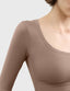 "Gigi" Square-Neck Sculpt Tee