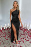 Zerava | One-Shoulder High Split Maxi Dress