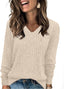 "Ellie" Ribbed Knit V-Neck Sweater – Where Cozy Meets Class