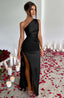 Zerava | One-Shoulder High Split Maxi Dress