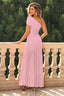 "Zyora" One-Shoulder Pleated Maxi Dress