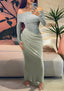 "Reva" Asymmetric Cutout Maxi Dress