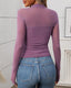 "Juno" Sheer Mesh Mock Neck Top