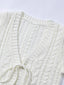 "Sarah" Button-Front Cable Cardigan
