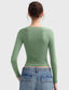 "Gigi" Square-Neck Sculpt Tee