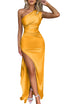 Zerava | One-Shoulder High Split Maxi Dress