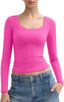 "Gigi" Square-Neck Sculpt Tee