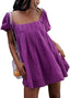Mirelia | Babydoll Puff Sleeve Tie-Back Dress