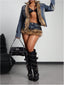 🐾 Bambi | Faux Fur Trim Denim Micro Shorts