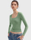 "Gigi" Square-Neck Sculpt Tee