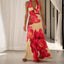 “Solana” Halter Floral Maxi Dress