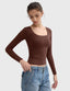 "Gigi" Square-Neck Sculpt Tee