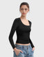 "Gigi" Square-Neck Sculpt Tee