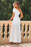 "Zyora" One-Shoulder Pleated Maxi Dress