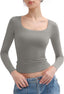 "Gigi" Square-Neck Sculpt Tee